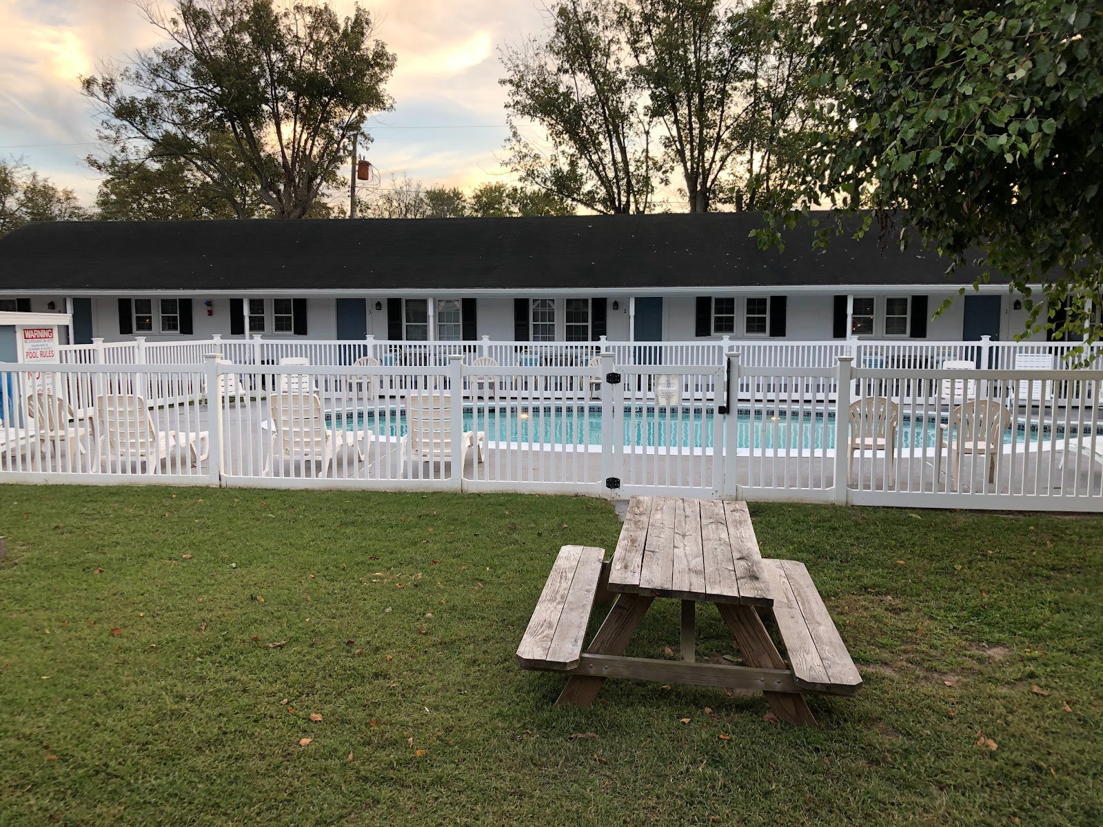Poolside at sunset